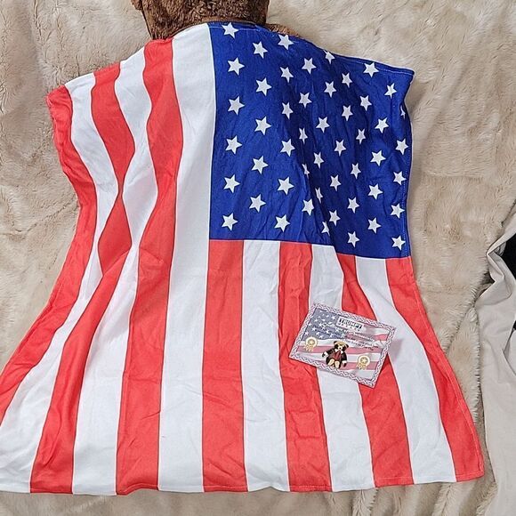 AUTHENTIC TRUMPY BEAR WITH AMERICAN FLAG CAPE - Picture 8 of 8